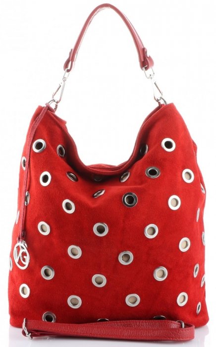 Bőr táska shopper bag Vittoria Gotti piros V3077Z