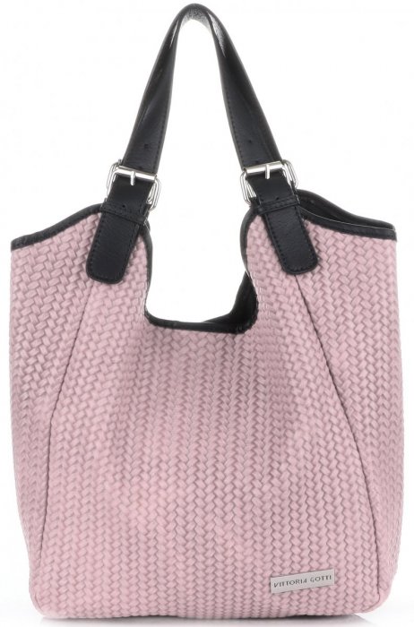 Bőr táska shopper bag Vittoria Gotti púderrózsaszín V80050