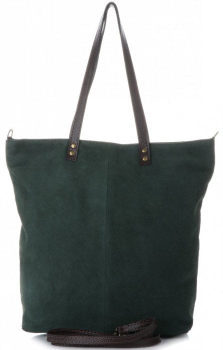Bőr táska shopper bag Vera Pelle palackzöld 80041