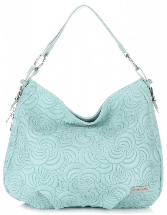 Bőr táska shopper bag Vittoria Gotti menta V80013