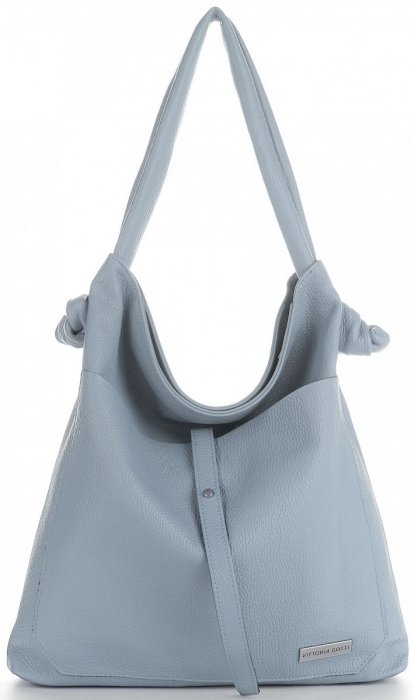 Bőr táska shopper bag Vittoria Gotti égszínkék V5701