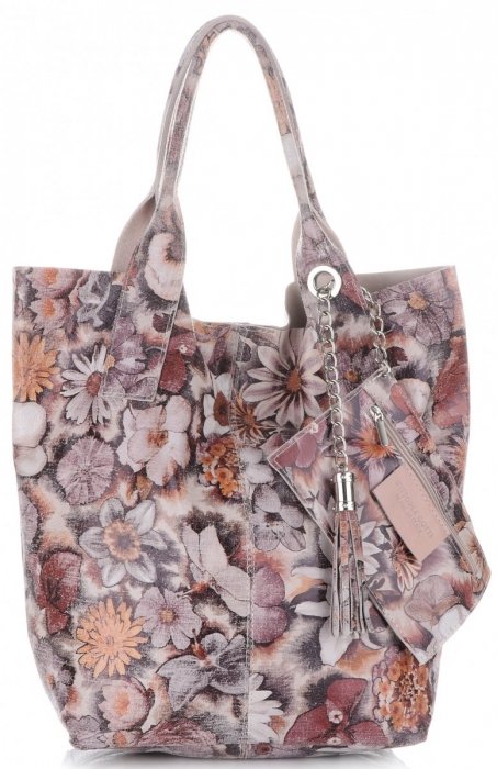 Bőr táska shopper bag Vittoria Gotti púderrózsaszín 8298