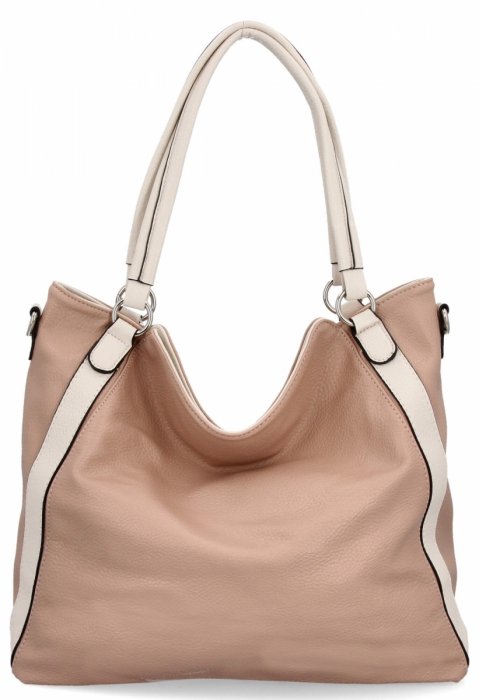 Torebka Damska Shopper Bag XL firmy Hernan HB0337 Pudrowy Róż