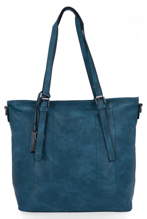 Uniwersalna Torebka Damska XL Shopper Bag firmy Hernan HB0213-1 Morska