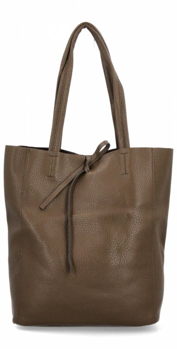 Torebka Damska Shopper Bag z Kosmetyczką firmy Herisson 15R355 Ciemno Ziemista