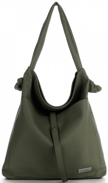 GEANȚĂ DIN PIELE shopper bag Vittoria Gotti verde V5701