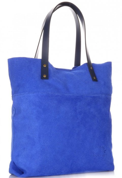 GEANȚĂ DIN PIELE shopper bag Vittoria Gotti cobalt V8267