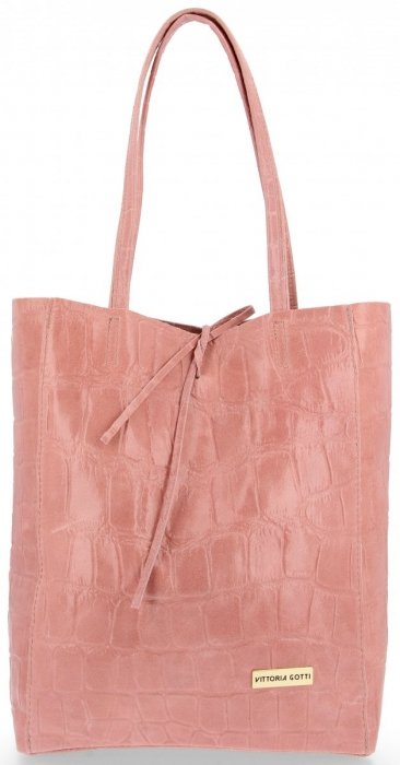 GEANȚĂ DIN PIELE shopper bag Vittoria Gotti roz V299COCO