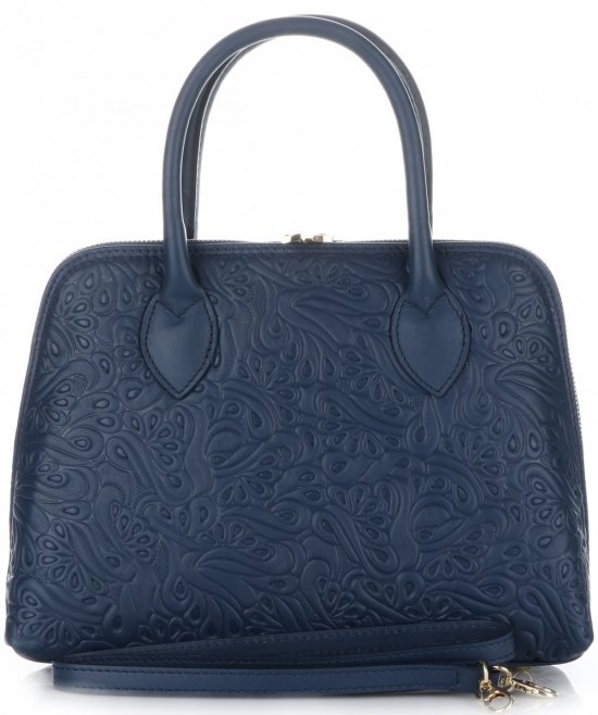 GEANȚĂ DIN PIELE cufăr Genuine Leather bleumarin 80032