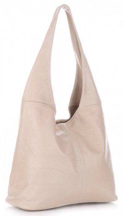 GEANȚĂ DIN PIELE shopper bag Vittoria Gotti bej V3L