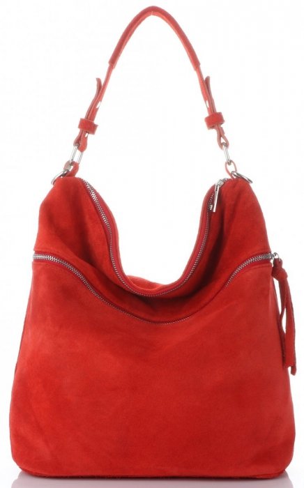GEANȚĂ DIN PIELE universală Genuine Leather roșu 5577C