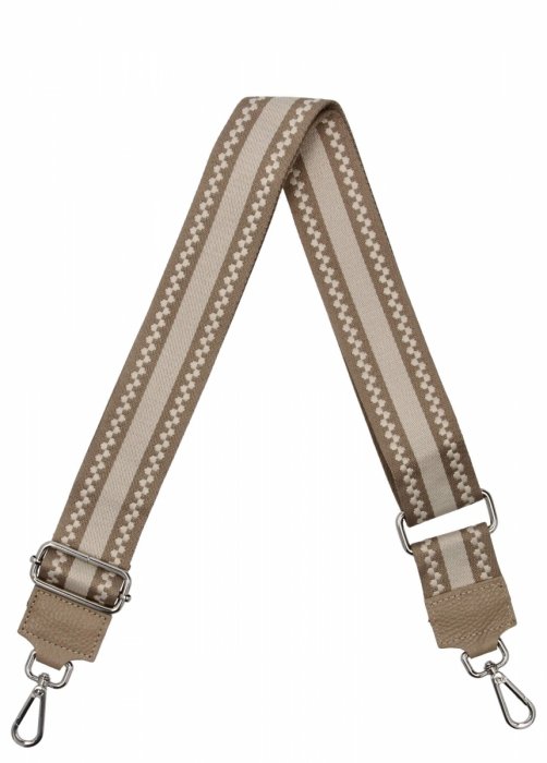 Curea de modă pentru geantă Stripes Mix P0010 bej închis/bej