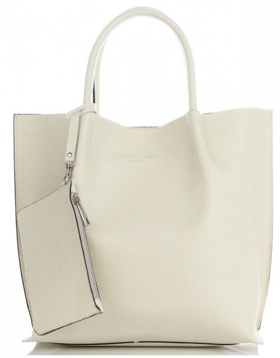 GEANȚĂ DIN PIELE shopper bag Vittoria Gotti bej V355
