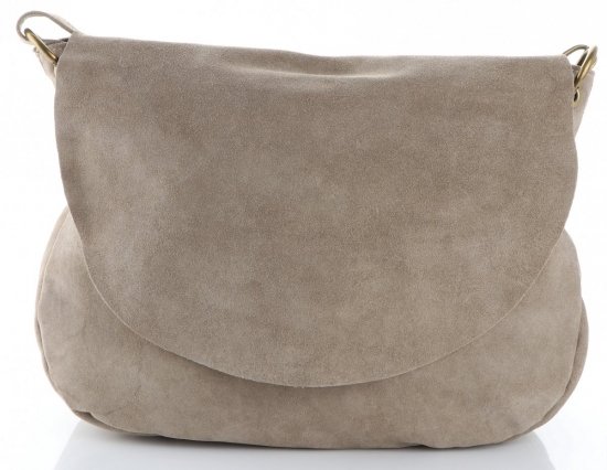 GEANȚĂ DIN PIELE tip poștaș Genuine Leather bej închis 1324
