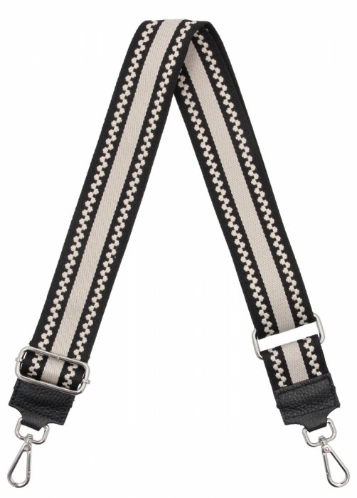 Curea de modă pentru geantă Stripes Mix P0010 Negru/Bej