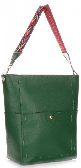 GEANȚĂ DIN PIELE shopper bag Genuine Leather verde K26