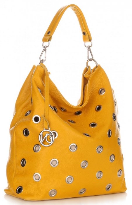 GEANȚĂ DIN PIELE shopper bag Vittoria Gotti galben V3077