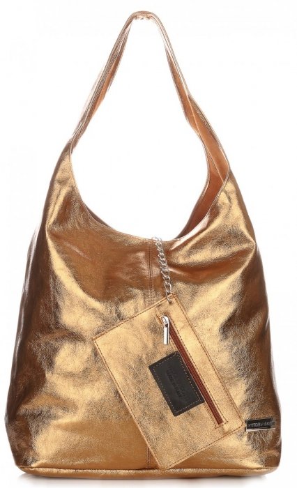 GEANȚĂ DIN PIELE shopper bag Vittoria Gotti aur vechi V5012