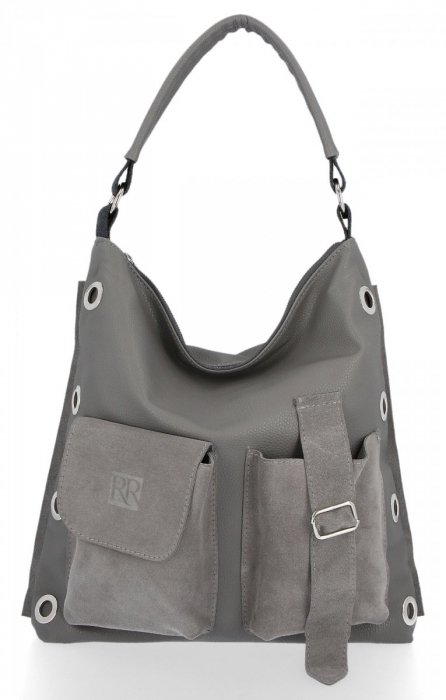GEANȚĂ DIN PIELE shopper bag Roberto Ricci gri 19145