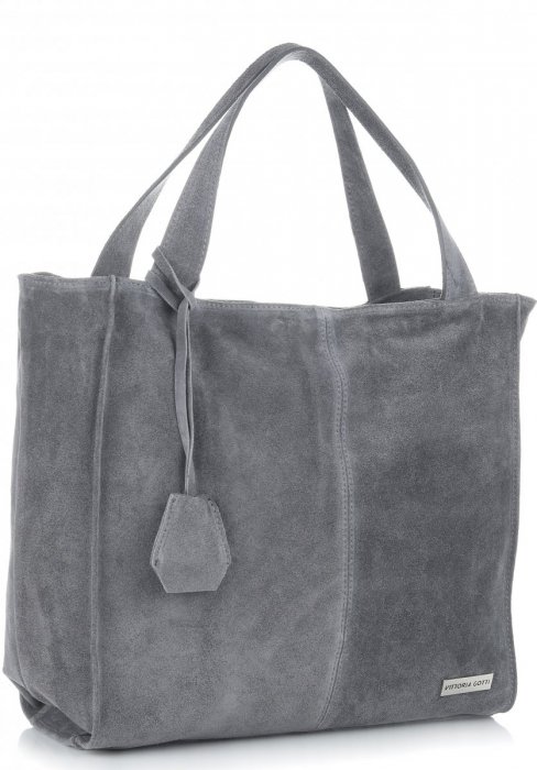 GEANȚĂ DIN PIELE shopper bag Vittoria Gotti gri V501
