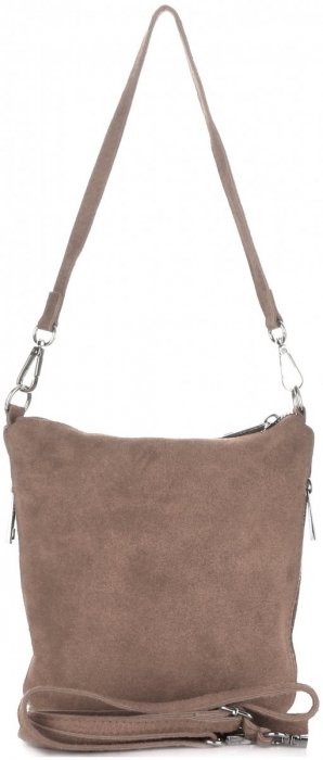 GEANȚĂ DIN PIELE tip poștaș Genuine Leather maro pământiu 85A