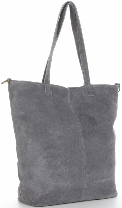 GEANȚĂ DIN PIELE universală Genuine Leather gri 805