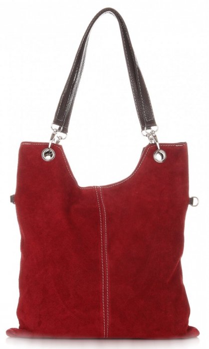 Kožené kabelka listonoška Genuine Leather bordová 517
