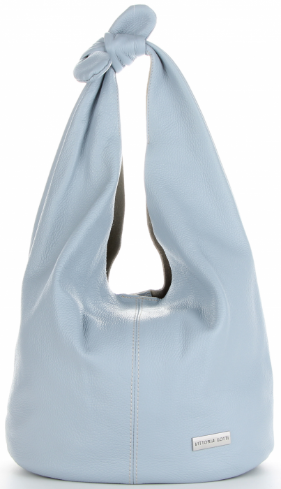 Kožené kabelka univerzálna Vittoria Gotti svetlo modrá V693658
