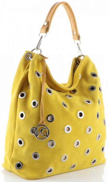Kožené kabelka shopper bag Vittoria Gotti žltá V3077Z