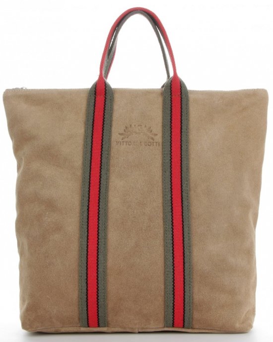 Kožené kabelka shopper bag Vittoria Gotti zemitá V689746