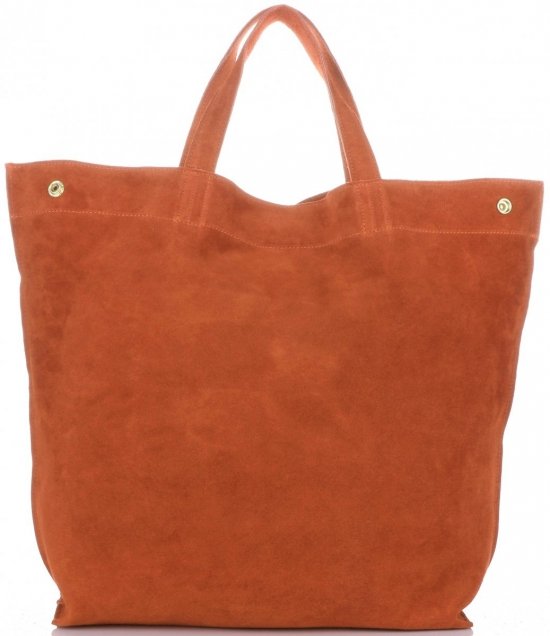 Kožené kabelka shopper bag Vera Pelle oranžová A19