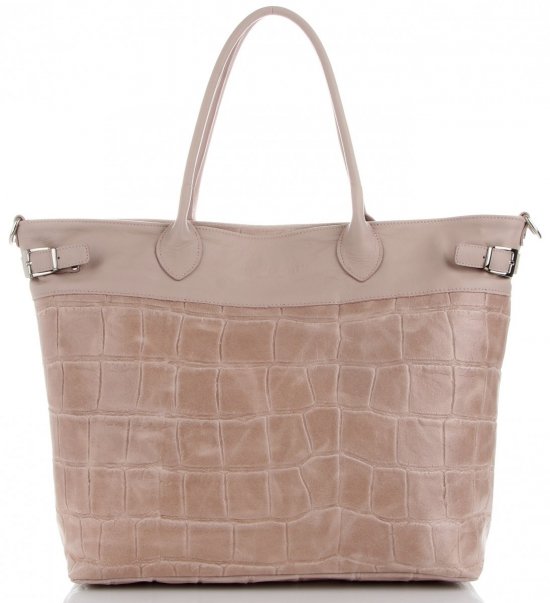 Kožené kabelka shopper bag Vittoria Gotti púdrová ružová V691622