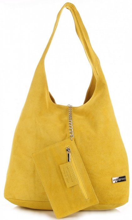Kožené kabelka shopper bag Vittoria Gotti žltá V8802