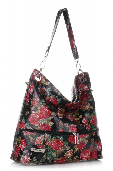 Kožené kabelka shopper bag Vittoria Gotti čierna V5583K