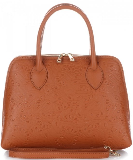 Kožené kabelka kufrík Genuine Leather ryšavá 80032