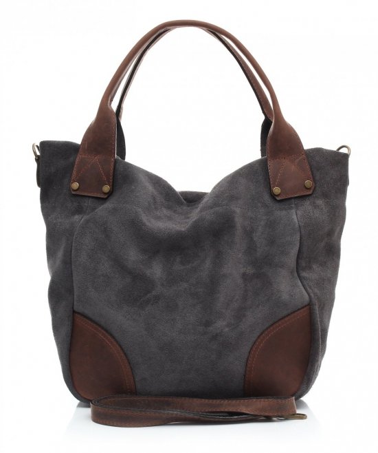 Kožené kabelka univerzálna Genuine Leather šedá 811746