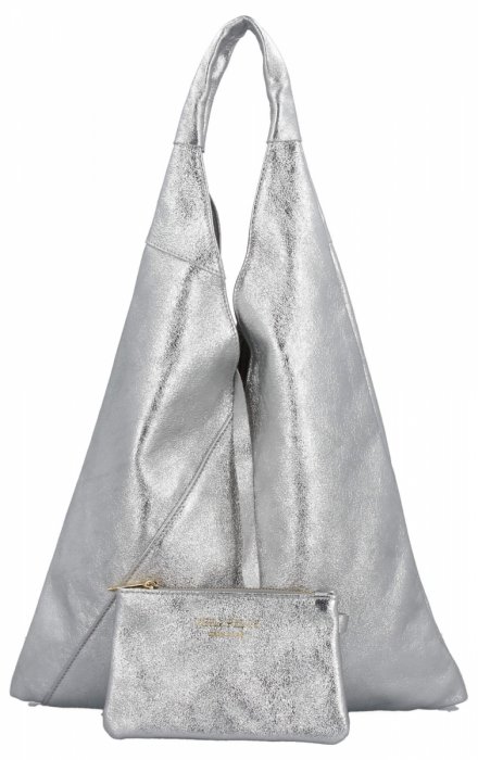 Kožené kabelka shopper bag Vittoria Gotti stričborná 5820S