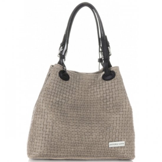 Kožené kabelka shopper bag Vittoria Gotti zemitá V80047