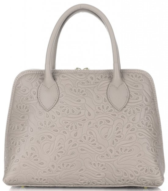 Kožené kabelka kufrík Genuine Leather béžová 80032
