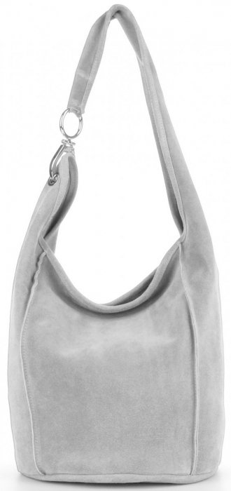 Kožené kabelka shopper bag Vittoria Gotti svetlo šedá V688550