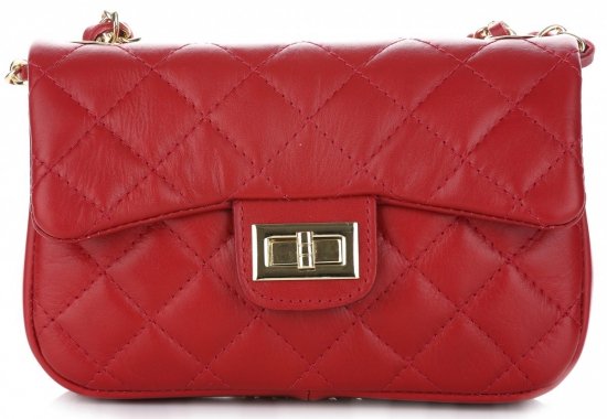 Kožené kabelka listonoška Genuine Leather červená KST6
