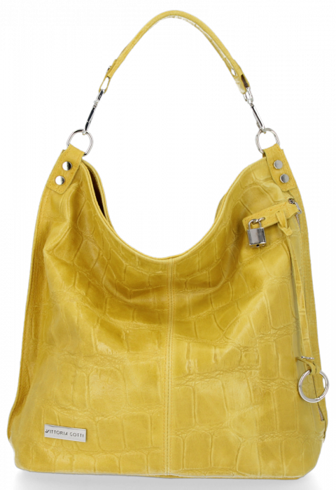 Kožené kabelka univerzálna Vittoria Gotti žltá V1579COCO