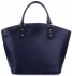 Módní kožené tašky typu Shopper bag lodička Tmavě modrá