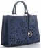 Kožené kabelka kufřík Vittoria Gotti tmavě modrá V3093OD