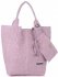 Bőr táska shopper bag Vittoria Gotti púderrózsaszín V10