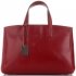 Kožené kabelka kufrík Genuine Leather červená 3239