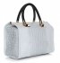 Kožené kabelka kufrík Genuine Leather svetlo šedá A4