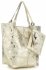 Kožené kabelka shopper bag Genuine Leather zlatá 555