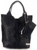 GEANȚĂ DIN PIELE shopper bag Vittoria Gotti bleumarin V877
