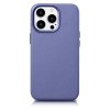 iCarer Case Leather pokrowiec etui z naturalnej skóry do iPhone 14 Pro Max jasnofioletowy (WMI14220708-LP) (kompatybilne z MagSa